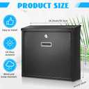 Yaocom Locking Mailbox Wall Mount 14.2 x 12.5 x 4 Inch Large Capacity Locked Mail Boxes with Key Lock for Outside Security Key Drop Box for House Outside