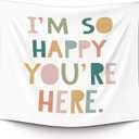 XLDLIOO Boho Classroom Tapestry, Boho Classroom Decor, Inspirational Wall Tapestry Hanging for Bedroom, I'm So Happy You're Here, Educational Welcome Tapestries Wall Decor Art for Kids Dorm Living Room Party 60x50in