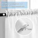 Home Queen Waffle Curtain Valances Window Treatment for Kitchen Bathroom Window, Water Repellent Straight Window Valance, Set of 2, 60 X 16 Inch, White