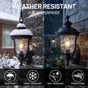 Wall Mounted Outdoor Light Fixtures,Water Ripple Glass Outdoor Lights,18.7Inch Exterior Light Fixtures Wall Mount,Vintage Style Waterproof Black Porch Light Outside Lights For House,Front Porch