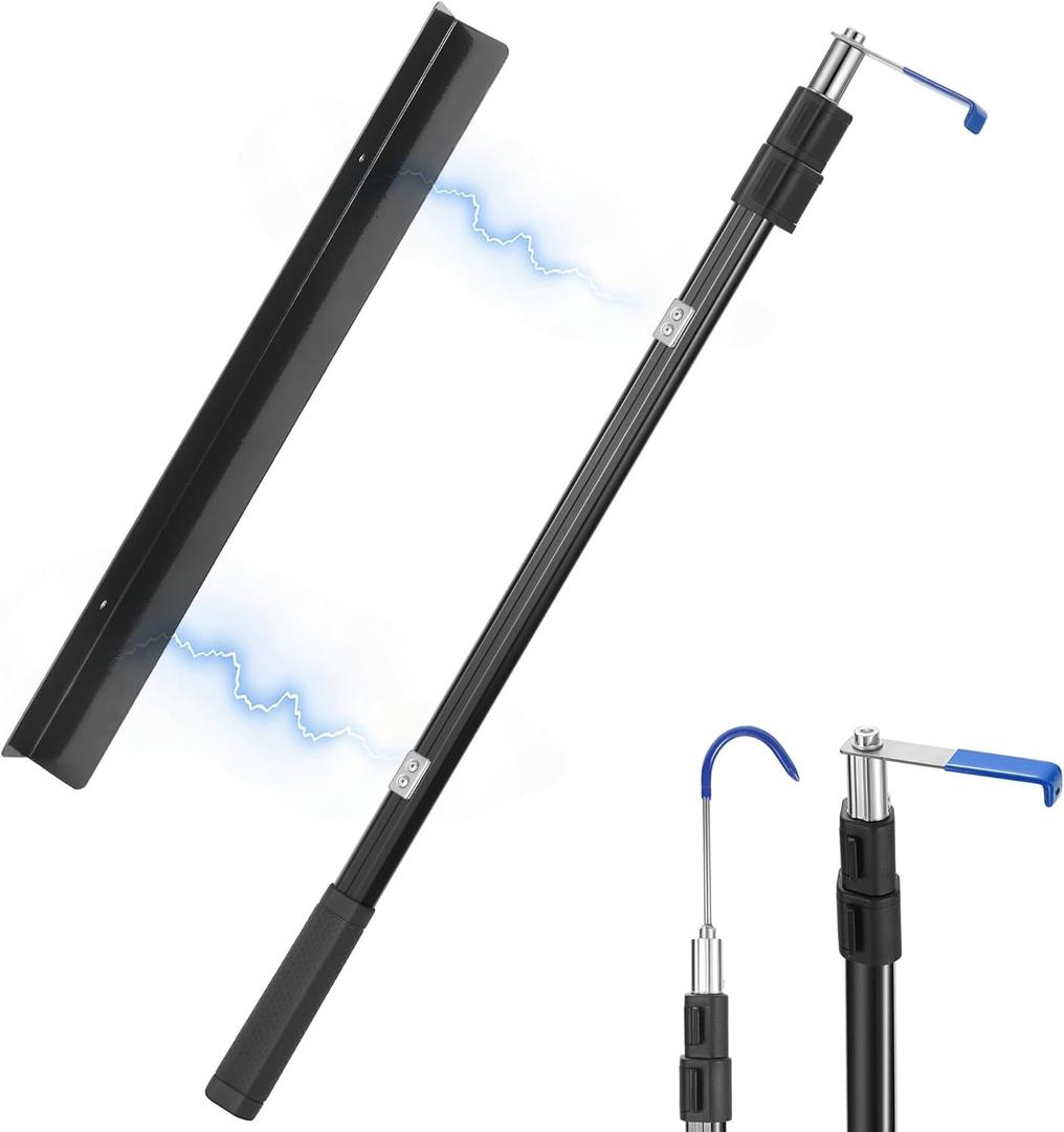6Ft Magnetically Mounted Cargo Grabber Reach Retriever Tool - 3.0 New Upgraded Extensions for Hand Tools Pickup Truck Bed Accessories, Multi-Use Truck Bed Reach Tool (Jet Black)