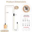 Arturesthome Wood Pendant Light Cord Kit with Switch, 5FT Vintage Industrial Hanging Light Plug in Lamp Cord with Twisted Nylon Rope Lights Socket E26 E27 for Farmhouse Lamp Cable Retro DIY (5FT)