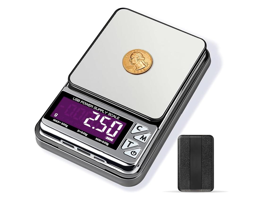 MEIYA Coin Scale, 600g x 0.01g Jewelry Scale with 7 Units & 3 Charging Interfaces, Digital Portable Pocket Gram Scale for Coin Collectors, Jewelers, Gold, Silver Dollar