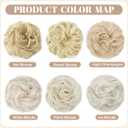 SARLA 2PCS Messy Hair Bun Hair Pieces Wavy Curly Synthetic Updo Fake Scrunchies Ponytail Extension for Women Platinum Blonde