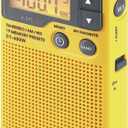 Sangean DT-400W Weather Alert Pocket Radio, AM/FM, Yellow