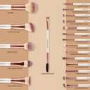 OMANIAC Makeup Brush Set, 20Pcs Professional Makeup Brushes for Foundation, Powder, Eyeshadow, Concealer Cream, Blush Buffe etc, with White Makeup Brushes Kit Case