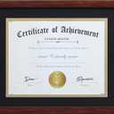 ELSKER&HOME 8.5x11 Certificate Frame - Classic Coffee Color Frame - Displays Diploma 8.5x11 Inch with Mat - 11x14 Inch Without Mat - For Document/Photo(Double Mat - Matte Black with Gold Rim)