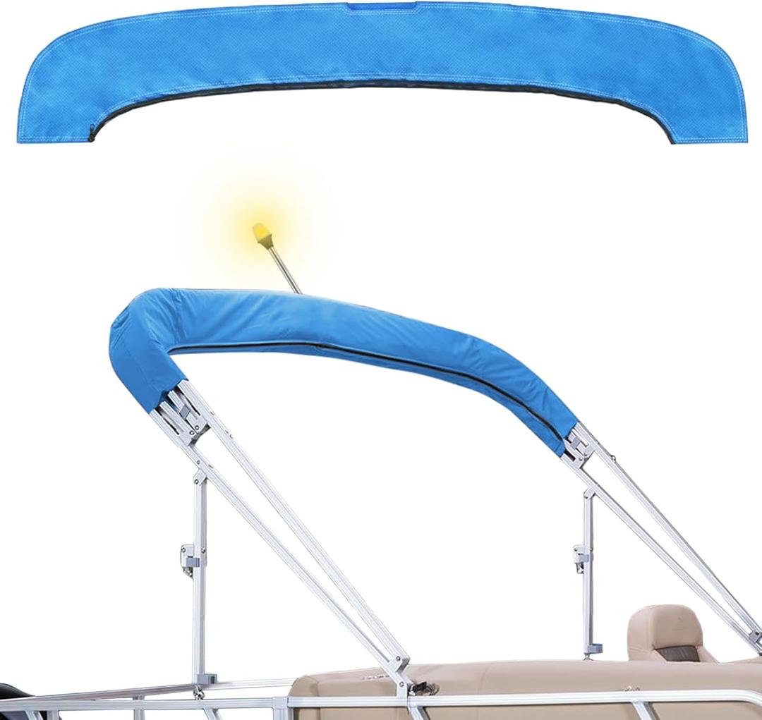 600D Bimini Top Storage Boot, Storage Boat Replacement Cover Waterproof and UV Protection with Light Hole, Suitable for 3-4 Bows Bimini Tops