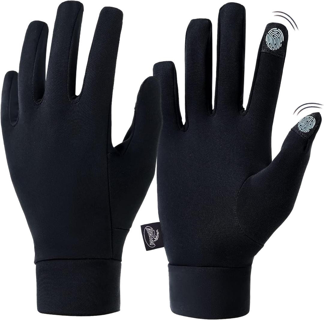 Lightweight Glove Liners for Cold Weather - Touch Screen Running Gloves for Men Women Cycling Skiing., Medium