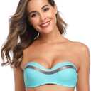 Bikini Top for Women Sexy Bandeau Bikinis Swimsuit Tops Underwire Push Up Womens Bathing Suit Women's Swimsuits, Size S