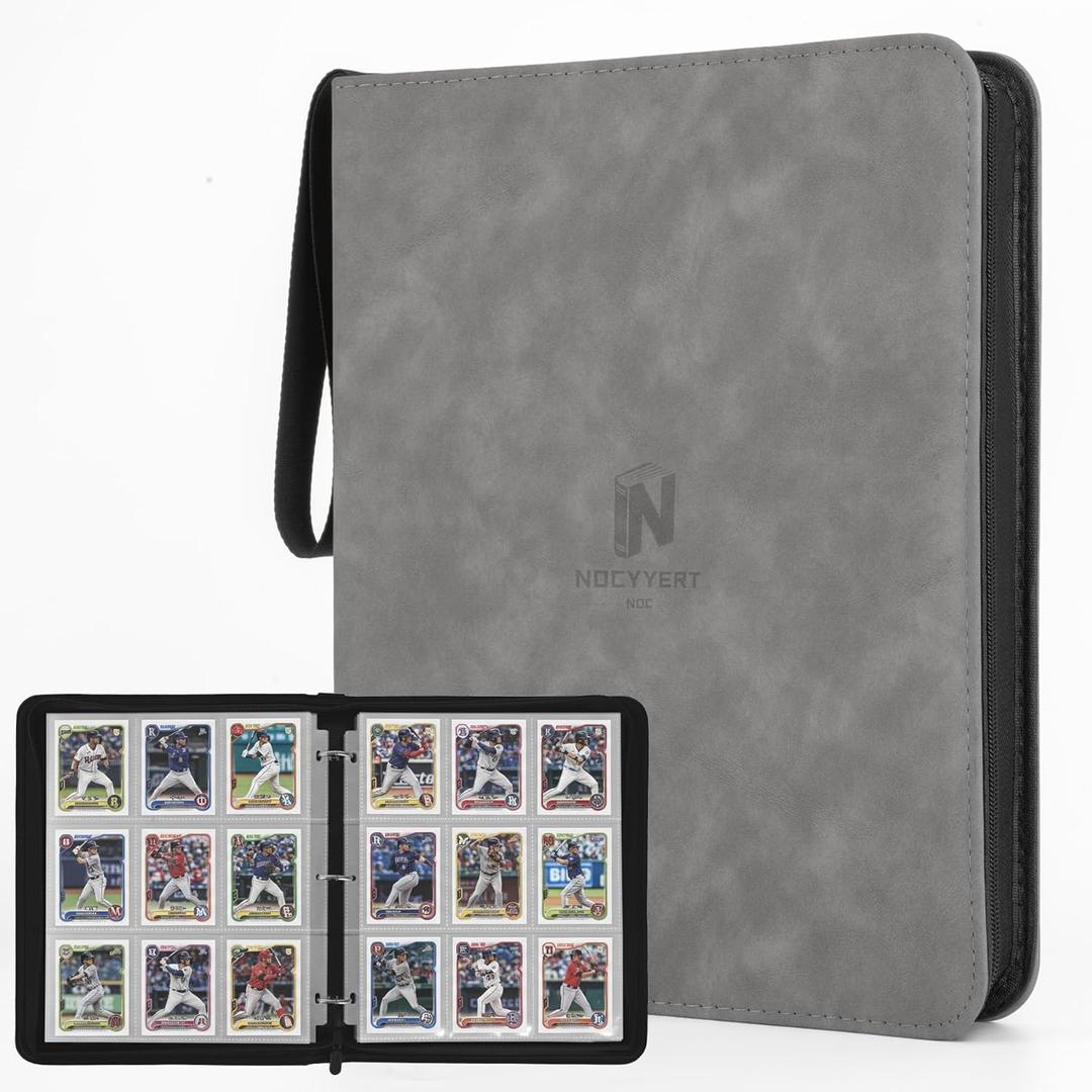 Trading Card Binder, Premium 9 Pocket 720 Double Sided Pocket Collection Binder,Card Album for TCG Card Holder for Game Card, Sports Card, Yugioh, MTG etc(Gray)