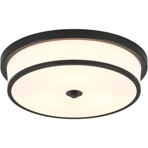 4 x 16 inch Flush Mount Ceiling Light, 3-Light Close to Ceiling Light Fixtures with Black Finish for Livingroom Bedroom Kitchen Diningroom(Black)