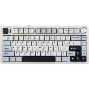 EPOMAKER x Aula F75 Gasket Mechanical Keyboard, 75% Wireless Hot Swappable Gaming Keyboard with Five-Layer Padding&Knob, BT/2.4GHz/USB-C, RGB (Light Blue, LEOBOG Reaper Switch)