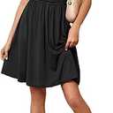 Yajedo Womens Summer Casual Sundress Spaghetti Strap Sleeveless Ruched Beach A Line Midi Dress Black Size M
