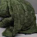 Fleece Throw Blanket for Couch,Super Soft and Warm Lightweight Checkered Pattern Blankets for All Seasons, Olive Green