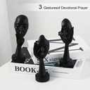 3 Pcs Thinker Statue. See No Evil Hear No Evil Speak No Evil Small Shelf Decor. Abstract Art Sculptures for Bedroom Bookshelf Coffee Table Decor for Living Room.Gifts for Women (Black)