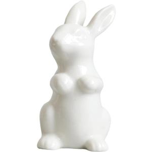 Mini Desktop Animal Figurine Ceramic Crafts White Table Ornament Unique Home Decoration Present for Friends and Colleagues Handmade Design