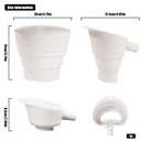 3 x Flour Funnel for Kitchen MixerSilicone Funnel with Easy-Pour Attachment Fits 4.5 & 5Quart Tilt-Head Mixers, Easy Clean Durable Mess-Free Baking Accessory (White,KSM150)