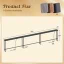 Huuger 110 Inch Sofa Table with Power Outlets, Skinny Behind Couch Table, 5.9"D × 110"W × 29.7"H, Black