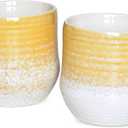 Bosmarlin Large Ceramic Coffee Mugs Set of 2, 17 Oz, Yellow Big Tea Cup for Office and Home, Dishwasher and Microwave Safe (Yellow, 2)