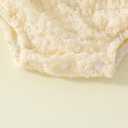 Baby Girl Bubble Romper with Butterfly Bow Back Newborn One-Piece Summer Outfit Cute Sleeveless Jumpsuit for Infants (M)