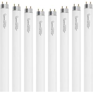 8 Pack 24 inch F17T8/865 Fluorescent Light Bulb, 17 Watts, 6500K Daylight, T8 2 Foot Straight Fluorescent Replacement Tube, G13 Bi-Pin Base