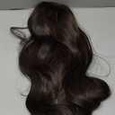 Eawwii Dark Brown Curls Long Synthetic Hair Topper for Women with Thinning 3D 360° Cover Clip in Wispy Bangs