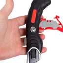 INTERNET'S BEST Ergonomic Utility Knife Set | Retractable Box Cutter with Rubber Handle | For Cutting Cardboard, Carpet & Plastic | Blade Storage in Handle | Includes 2 Razor Knives & 3 Extra Blades