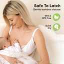 14-Pack Reusable Nursing Pads for Breastfeeding - Soft & Absorbent 4-Layers Washable Breast Pads for Leaking Milk, Viscose from Bamboo Breastfeeding Essentials, Nipple Covers (Lovelle, M 3.9")