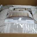 LANCO MODERN LIFESTYLE Cotton Comforter Set King, Gorgeous Geometric Jacquard, Beige Soft Lightweight Bedding Set for All Seasons, Bedskirt, Pillow Shams and Decor Pillows