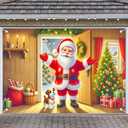 3 x 1PC 71x43 Inch Christmas Party Banner with Santa Claus and Puppy Indoors Tree Gifts and Wreath Decorative Backdrop for Holiday Celebration Home Wall Door Porch Winter Decoration (Colorful 0003)