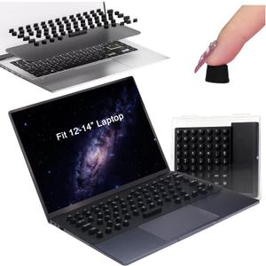Universal Laptop Keyboard Cover for Long Nails -Bonus a DIY Film, 119 Pcs Raised Keyboard Stickers to Protect Long Nails for Mac/HP/DELL/Lenovo/Acer/Asus/Samsung (Black, 13.3")