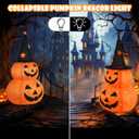 Halloween Pumpkin Decorations Collapsible with Motion Sensor Spooky Music 6 Mode, 3.3 FT Pumpkin Lights 50 LED Light Up Jack O Lantern for Indoor Outdoor Porch Garden Yard Halloween Horror Party Decor