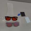 Orange Red Lenses Glasses Blue Ray Filer Computer Glasses Light Blue Eyeglasses 100% Blcoking SH068D 2 pk