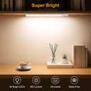 Gritin 10.2inch Under Cabinet Lighting Rechargeable 2 Pack- 3 Color Temps&5 Level Brightness, Super Bright, 4 Modes, Motion Sensor, Long Lasting - Easy Installation Magnetic Under Closet Lights (Silver)