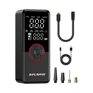 Tire Inflator Portable Air Compressor, Cordless Electric Bike Pump 150PSI Fast Inflation with LED Light, Pressure Gauge, and Deflation Mode, Portable Air Pump for Car Bike Motorcycle Ball