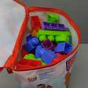 Bundle of MEGA BLOKS Fisher-Price Toddler Block Toys, Big Building Bag with 80 Pieces and Storage Bag, Blue + Sensory Building Toys Playset, Musical Farm Band with 45 Toddler Blocks and 6 Music Sheets