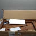 C-Shaped End Table, Solid Wood Rolling Side Table with Lockable Wheels, Couch Tables with Adjustable Desktop &Multi-functional Folding Tray, Small Side Table for Couch, Living Room, Bedroom Tall 30" (Walnut)