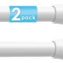 2Pcs Tension Curtain Rod 31 To 76 Inch White Shower Curtain Rod No Drilling Adjustable Spring Loaded Curtain Rods 7/8"Diameter Shower Rods For Bathroom Windows Bedroom Closet Doorway Door