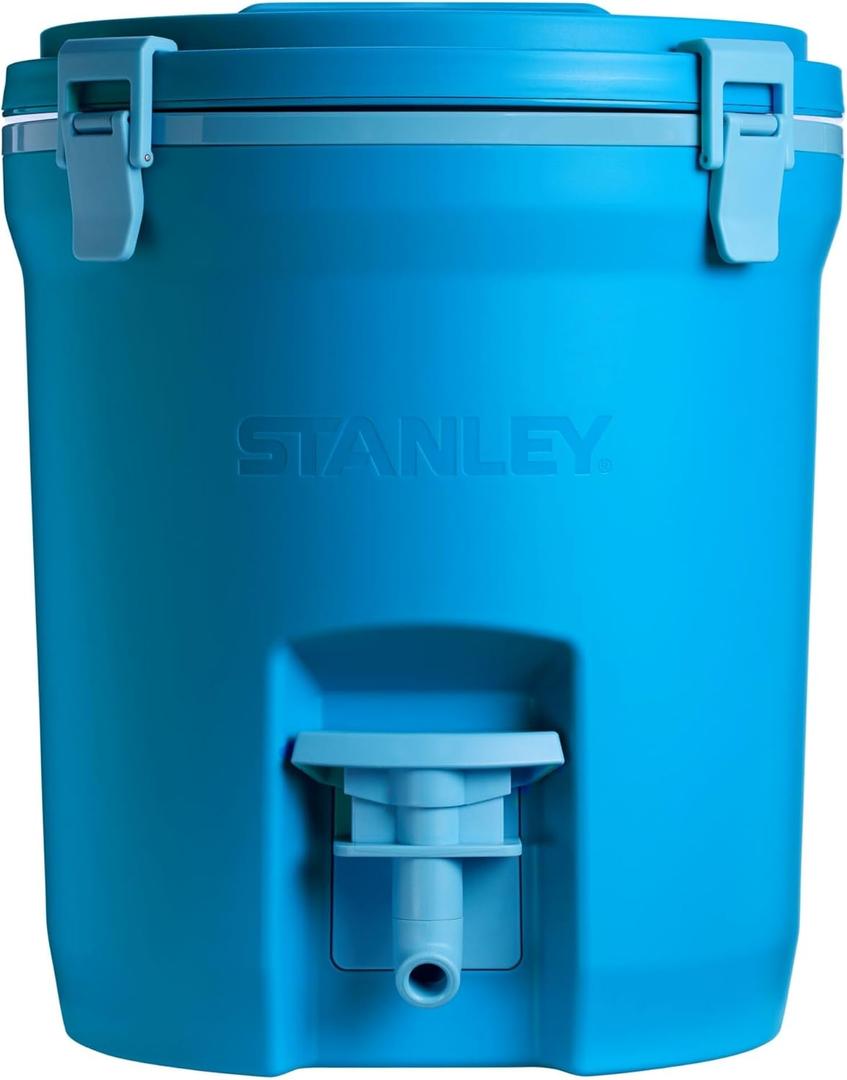 STANLEY Adventure 2 Gallon Fast Flow Water Jug, Ice Water Dispenser, Insulated Beverage Cooler with Easy Pour Spigot and Latched Foam Lid (Azure)
