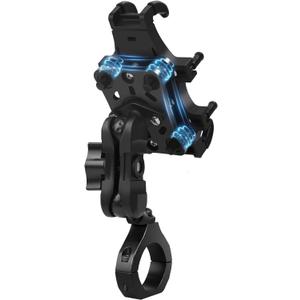 Anti-Vibration UTV Phone Mount Heavy Duty, Full Protection SXS Phone Holder with Aluminum Bracket Fit for 1.75-2" Roll Cage, Adjustable UTV Cell Phone Holder Holds 4.7-7.1" Phones Black