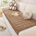 Couch Cover for Dogs Washable, Pet Couch Covers for Sofa, Soft Fuzzy Sectional Sofa Cover L Shape, Thick Couch Protector Pet Friendly, Paw Cart Dog Mat for Couches and Sofas (27.6" x 70.9", Brown)