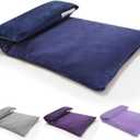 Microwavable Heating Pad with Washable Cover 13x7 Inch Flaxseed Microwave Hot Pack, Lavender Scent, Moist Warm Compress for Relaxation, Non-Electric & Portable (Blue)