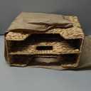 Wicker Magazine Basket, Handwoven Water Hyacinth Storage Bin & Organizer for Files, Books, Newspapers, Documents, Decorative Storage Bin with Handle for Office, Living Room, Dorm, Bathroom