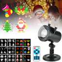 Christmas Decorative Lighting Projectors,Snowflake Led Holiday Projector Light with 12pc Slides Patterns Outdoor Christmas Ornaments Lights for Xmas Birthday Party
