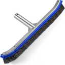 Pool Brush Head | 18" Heavy Duty Floor Brush | Stainless Steel Brush | Metal Pool Scrubber Brush | Wire Bristles & Aluminium Back for Sweep Calcium Buildup, Rust Stains on Concrete