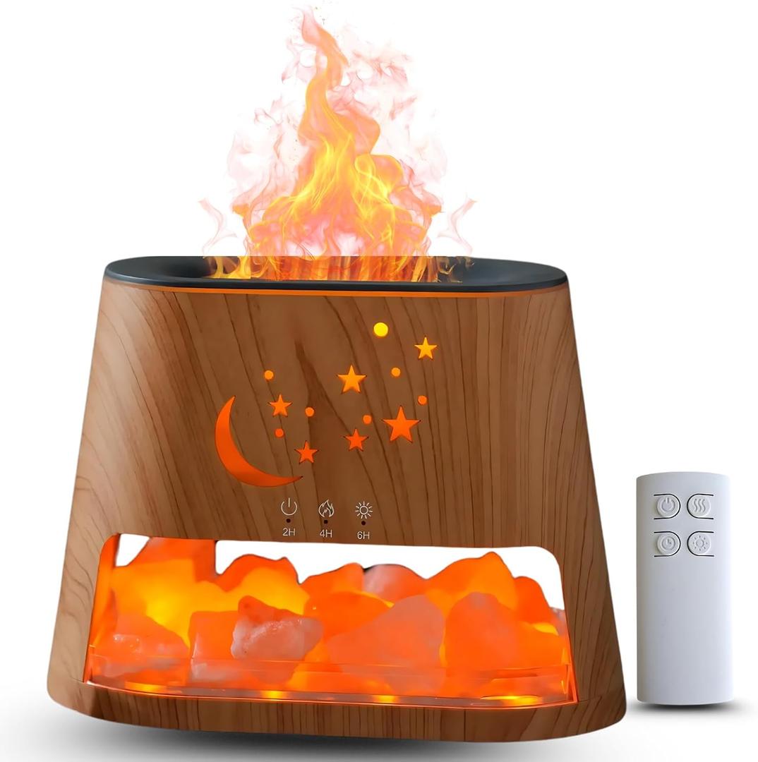 Essentail Oil Diffuser with Remote and Multi Colour, Himalayan Salt Diffuser, Cold Mist Humidifier, Aromatherapy, 100% Pure Himalayan Salt, Ultrasonic with Ambient Light 260ml with Adapter