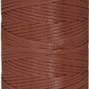 3mm x 218 Yards Flat Polyester Ribbon Yarn for Knitting and Crochet, Polypropylene Macrame Cord for Sun Hats, Bags, Purses, Shoes, Mat, DIY Crafts, Decorative Projects-Deep Brick
