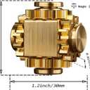 Pure Brass Cube Gears Linkage Anti-Anxiety Fidget Spinner Toy,Metal DIY EDC Meditation Break Bad Habits ADHD Finger Spinning Toy for Kid and Adults,High Speed Precision Brass Material