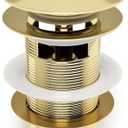 Fibetter Pop-up Drain for Freestanding Tub, Black Free Standing Bathtub Drain Stopper Fits Most Freestanding Tubs, CUPC Certification (Gold)